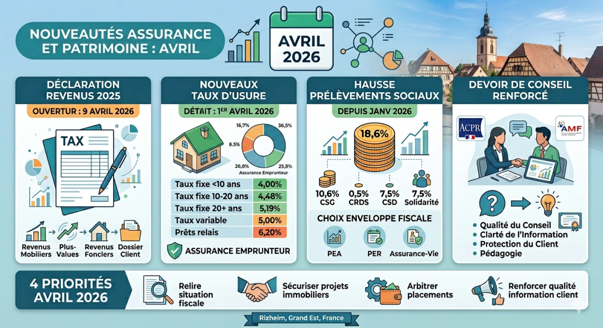  Nouveautés assurance et patrimoine en avril 2026 : ce qui change vraiment 
