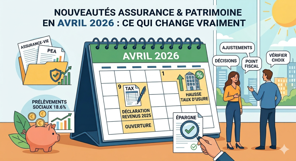  Nouveautés assurance et patrimoine en avril 2026 : ce qui change vraiment 